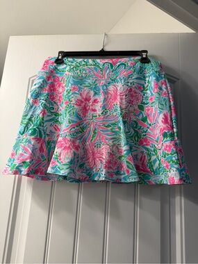 Lilly Pulitzer Pink, Aqua & Green Floral Skort